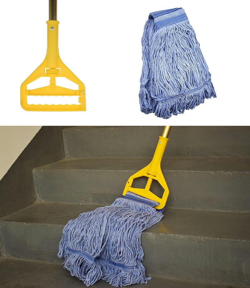 klesti Store Mop Head Replacement Commercial Heavy Duty String Blue Wet Mop Heads for 3 Typs Commercial Mop Handle(6,Large,Weight 23oz) - Image 5